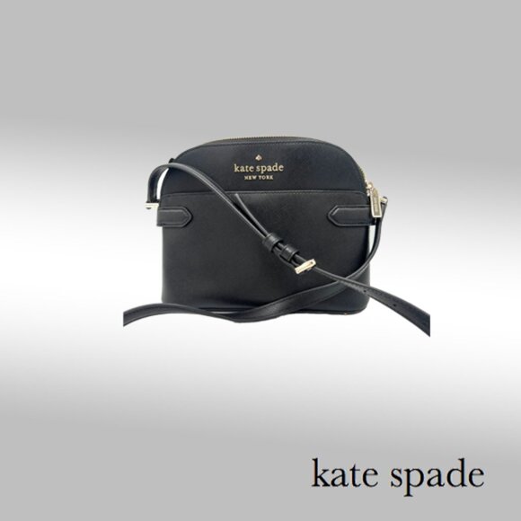Kate Spade Staci Dome Crossbody – Black Saffiano Leather - Picture 1 of 10